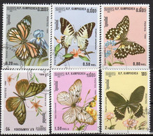 KAMPUCHEA Papillons, Butterflies, Mariposas Yvert N° 632/38 Oblitéré, Used - Papillons