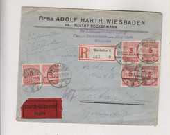 GERMANY WIESBADEN  1923 Nice Registered Priority Cover - Lettres & Documents