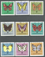 POLOGNE Papillons, Butterflies, Mariposas Yvert N° 1451/59 Oblitéré, Used (Série Complète) - Vlinders