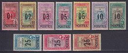 TUNISIE - 1925 - SERIE COMPLETE YVERT N°110/119 * MH - COTE  =  90 EUR. - Ungebraucht