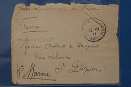 V20 MAROC BELLE LETTRE RARE DEVANT 1911 CORPS EXPEDITIONNAIRE  RABAT POUR ST DIZIER FRANCE + AFFRANCH. INTERESSANT - Brieven En Documenten