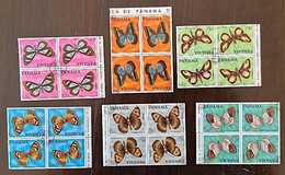 PANAMA Papillons, Butterflies, Mariposas Yvert N°471/4 + PA446/7 Oblitéré, Used (Série Complète) - Schmetterlinge