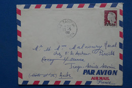 V20 REUNION  FRANCE BELLE  LETTRE 1961 PETIT BUREAU  LE TAMPON  POUR TROYES FRANCE + CFA  AFFRANCHISSEMENT PLAISANT - Storia Postale