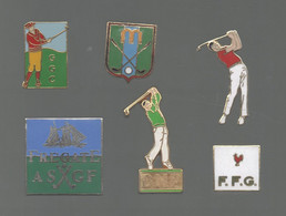 PINS PIN'S SPORT GOLF 838 EGF FFG COQ BNP CGC M FREGATE AS GF   LOT 6 PINS - Golf