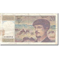 France, 20 Francs, Debussy, 1980, Undated (1980), B, Fayette:66.1, KM:151a - 20 F 1980-1997 ''Debussy''