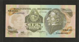 Uruguay, 100 Nuevos Pesos, 1978-1988 ND Issues - Uruguay