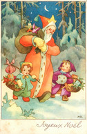 Santa Claus * CPA Illustrateur M.B. * Joyeux Noël * Père Noel * Enfants Children Jeux Jouets - Kerstman