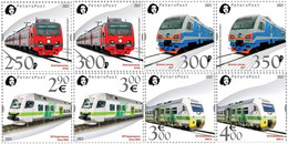 Russia And Finland 2021 European Year Of Rail Commuter Trains Peterspost Full Set Of 8 Stamps - Nuovi