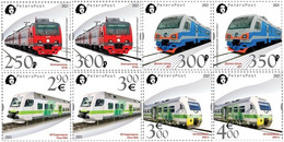 Russia And Finland 2021 European Year Of Rail Commuter Trains Peterspost Full Set Of 8 Stamps - Ungebraucht