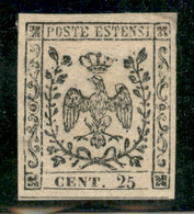 Modena - 1852 - 25 Cent (4) - Ottimamente Marginato - Gomma Originale - Fiecchi - Autres & Non Classés