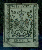 Modena - 1852 - 5 Cent (8) - Bordo Di Foglio In Basso - Usato - Autres & Non Classés