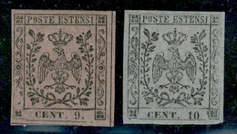 Modena - 1855/1857 - Segnatasse - 9 Cent (3) + 10 Cent (4) - Insieme Di 2 Valori - Gomma Originale - Other & Unclassified