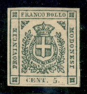 Modena - 1859 - Governo Provvisorio - 5 Cent (12) - Ottimi Margini - Gomma Originale - Molto Bello - Fiecchi - Other & Unclassified