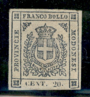 Modena - 1859 - Governo Provvisorio - 20 Cent Violaceo (15) - Gran Parte Di Gomma Originale - A.Diena - Other & Unclassified