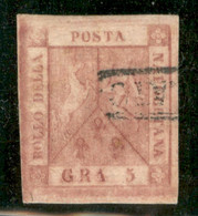 Napoli - 1859 - 5 Grana Carminio Rosa (9 - Seconda Tavola) - Preciso A Sinistra - Usato - Freschissimo - Fiecchi - Other & Unclassified