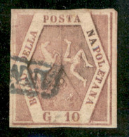 Napoli - 1858 - 10 Grana (10 - Prima Tavola) - Ben Marginato - Usato - Fiecchi - Other & Unclassified