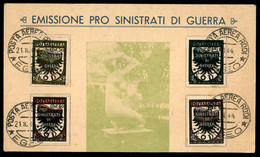 Colonie - Egeo - Occupazione Tedesca Dell'Egeo - Pro Sinistrati (56/59) - Serie Completa Su Cartoncino Dell'emissione Us - Autres & Non Classés