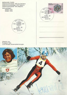 AK  "Bernhard Russi"  (Sonderstempel Ski WM St.Moritz / Mit Unterschrift)            1974 - Covers & Documents