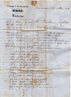 VP18.157 - 1854 - Lettre / Facture - Escompte & Recouvrements - BINARD à PROVINS Pour LA FERTE - Banque & Assurance