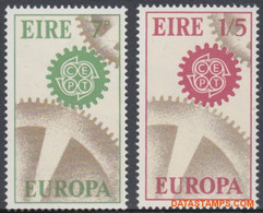 Ierland 1967 - Mi:192/193, Yv:191/192, Stamp - XX - Europe 1967 Cogwheels - Nuovi