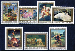 HUNGARY 1969 French Paintings  MNH / **.  Michel 2506-12 - Ungebraucht