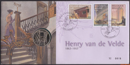 België 2003 - Mi:3195/3197, Yv:3139/3141, OBP:3146/3148, Nummisletter - O - Henry Van De Velde - Numisletter