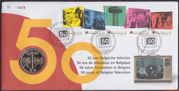 België 2003 - OBP:3213/3217, Nummisletter - O - 50 Years Of Television - Numisletter