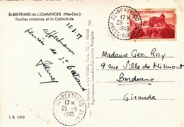 France YT 841A Saint Bertrand De Comminges, Fouilles Romaines Et Cathédrale 25/06/49   2 Scans - 1940-49