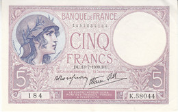 Billet 5 F Violet Du 13-7-1939 FAY 04.01 Alph. K.58044 P/SPL - 5 F 1917-1940 ''Violet''