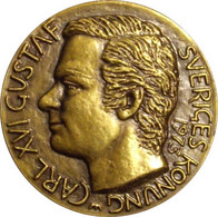 SUECIA. MEDALLA CORONACIÓN REY CARLOS GUSTAVO XVI. 1.973. BRONCE - Monarquía / Nobleza