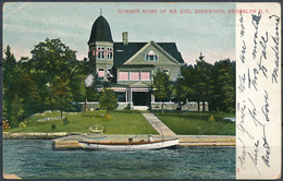 Summer Home Of Mr. Joel Sherwood, Brooklyn, NY / Postmark, Undivided Back - Posted 1906, Alexandria 2A, NY - Brooklyn