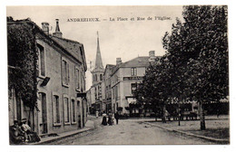 ANDREZIEUX --- La Place Et Rue De L'église  (petite Animation) ..................-...à Saisir - Andrézieux-Bouthéon