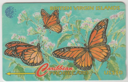 BRITISH VIRGIN ISLANDS - BVI Wild Life Butterflies, CN:67CBVB, Dashed Zero: "Ø" , Tirage 20,000, 10 $, Used - Isole Vergini