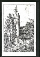 Künstler-AK Eberbach A. Neckar, Blick Zum Pulverturm - Eberbach