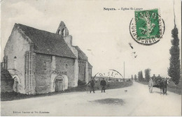 NOYERS - Eglise Saint-Lazare (vue Animée, Attelage Cheval) - Noyers Sur Cher