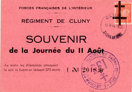CLUNY Carte Postale PETAIN 1 F Rouge - Liberation