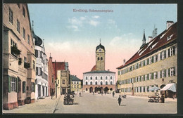 AK Erding, Schrannenplatz Mit Marktstand - Erding