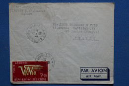 V22 VIETNAM BELLE LETTRE 1952 PAR AVION  SAIGON POUR ST SAVINE FRANCE+ AFFRANCH. INTERESSANT - Vietnam