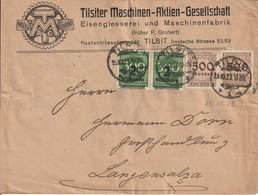 Allemagne Lettre Inflation Tilsit 1923 - Covers & Documents