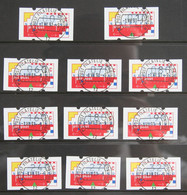 11 Stamps Serie Automaatstroken Klussendorf ATM 1991  Gestempeld / Cancelled NEDERLAND / NIEDERLANDE - Collections