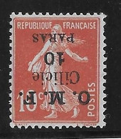 Cilicie N°91a - Erreur 10 Paras S/10c - Variété Surcharge Renversée - Neuf * Avec Charnière - TB - Nuovi