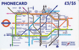 TARJETA DE REINO UNIDO DE 3 POUNDS DE UNDERGROUND (METRO) NUEVA-MINT - BT Cartes Mondiales (Prépayées)