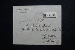 LIBAN - Enveloppe Commerciale En Recommandé De Beyrouth Pour La France En 1938, Affranchissement Au Verso - L 100599 - Lettres & Documents