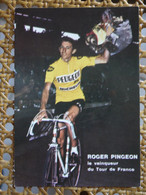 CYCLISME   HOBAN BARRY MERCIER MIKO   ROGER PINGEON LOT DE 2 CARTES SUR 1 CACHET GARAGE DES ALLIES CHALONS SUR MARNE - Wielrennen