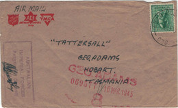 YMCA Koala Field Post Tattersall Hobart Tasmania - George Adams 1945 - Australian Imperial Forces Censor - Brieven En Documenten