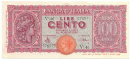 100 LIRE ITALIA TURRITA TESTINA 10/12/1944 SUP+ - Sonstige