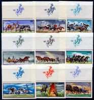 HUNGARY 1968 Horse Breeding With Labels MNH / **.  Michel 2423-31 Zf - Nuovi