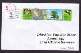 Netherlands: Cover, 2021, 4 Stamps + Tab, Tree, Seeds, Nut, Environment, Number (traces Of Use) - Lettres & Documents