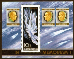 HUNGARY 1968 Death Of Astronauts Block MNH / **.  Michel Block 63 - Ongebruikt