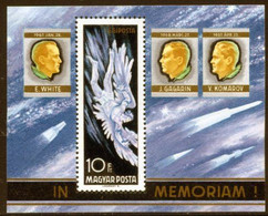 HUNGARY 1968 Death Of Astronauts Block MNH / **.  Michel Block 63 - Unused Stamps